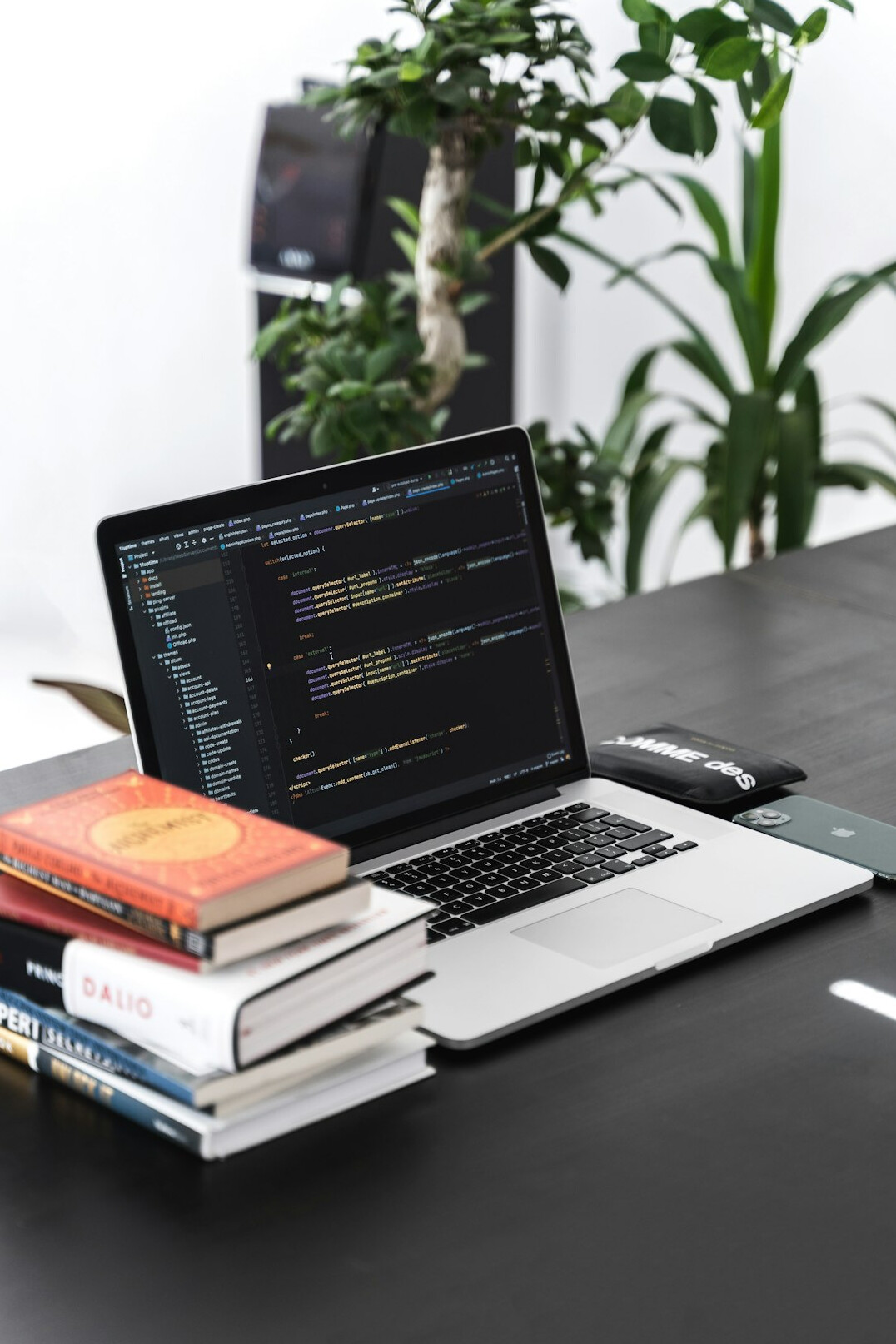 coding on laptop